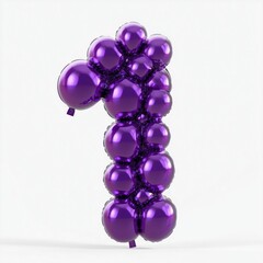 Fototapeta premium Purple Balloon Shaped Like the Number One