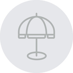 Parasol Vector Line Grey Circle Grey