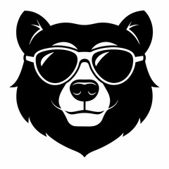 silhouette of bear, bear vector illustration, pet vector art, bears silhouette, animal vector icon, eps, bear head