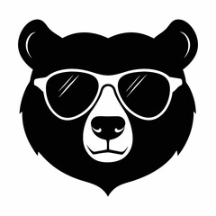 silhouette of bear, bear vector illustration, pet vector art, bears silhouette, animal vector icon, eps, bear head