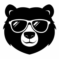 silhouette of bear, bear vector illustration, pet vector art, bears silhouette, animal vector icon, eps, bear head