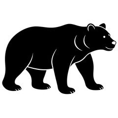 Fototapeta premium silhouette of bear, bear vector illustration, pet vector art, bears silhouette, animal vector icon, eps, bear head
