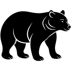 silhouette of bear, bear vector illustration, pet vector art, bears silhouette, animal vector icon, eps, bear head