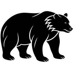 Fototapeta premium silhouette of bear, bear vector illustration, pet vector art, bears silhouette, animal vector icon, eps, bear head