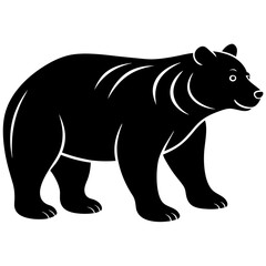 silhouette of bear, bear vector illustration, pet vector art, bears silhouette, animal vector icon, eps, bear head