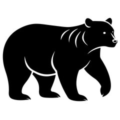 silhouette of bear, bear vector illustration, pet vector art, bears silhouette, animal vector icon, eps, bear head