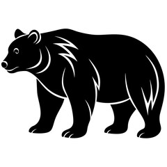 silhouette of bear, bear vector illustration, pet vector art, bears silhouette, animal vector icon, eps, bear head