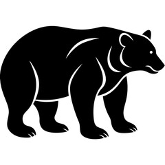 silhouette of bear, bear vector illustration, pet vector art, bears silhouette, animal vector icon, eps, bear head