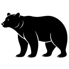 silhouette of bear, bear vector illustration, pet vector art, bears silhouette, animal vector icon, eps, bear head