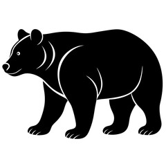 silhouette of bear, bear vector illustration, pet vector art, bears silhouette, animal vector icon, eps, bear head