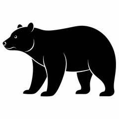 silhouette of bear, bear vector illustration, pet vector art, bears silhouette, animal vector icon, eps, bear head