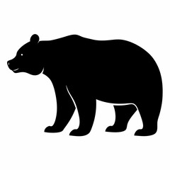 silhouette of bear, bear vector illustration, pet vector art, bears silhouette, animal vector icon, eps, bear head