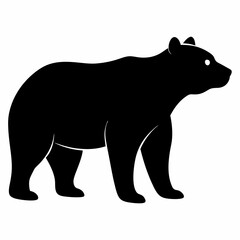 silhouette of bear, bear vector illustration, pet vector art, bears silhouette, animal vector icon, eps, bear head