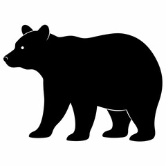 silhouette of bear, bear vector illustration, pet vector art, bears silhouette, animal vector icon, eps, bear head