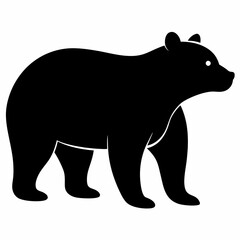 silhouette of bear, bear vector illustration, pet vector art, bears silhouette, animal vector icon, eps, bear head