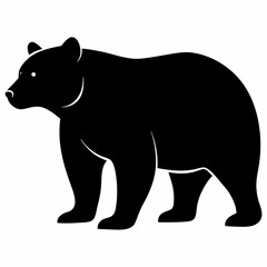 silhouette of bear, bear vector illustration, pet vector art, bears silhouette, animal vector icon, eps, bear head