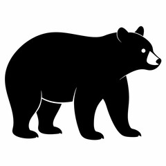 silhouette of bear, bear vector illustration, pet vector art, bears silhouette, animal vector icon, eps, bear head