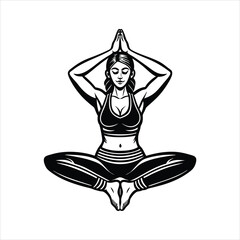 Tadasana with clear 2 leg black vector