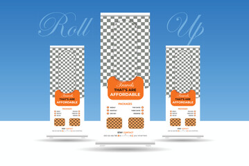 This is a  travel Business Roll Up Banner, two color combinations, minimal and modern for business