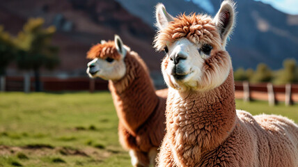 Obraz premium 8K High-Resolution Neutral Design Alpaca Wallpaper