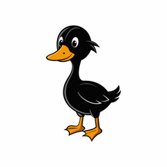 duck isolated on white, duck vector illustration, pet vector art, ducks silhouette, animal vector icon, eps