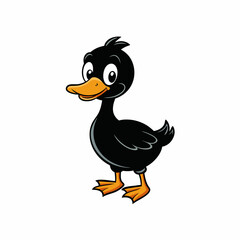 duck isolated on white, duck vector illustration, pet vector art, ducks silhouette, animal vector icon, eps