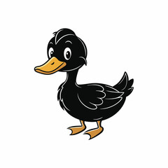 duck isolated on white, duck vector illustration, pet vector art, ducks silhouette, animal vector icon, eps