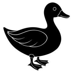 duck isolated on white, duck vector illustration, pet vector art, ducks silhouette, animal vector icon, eps