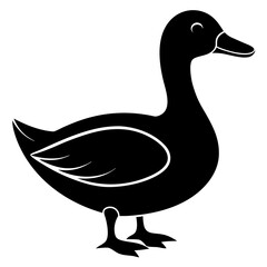 duck isolated on white, duck vector illustration, pet vector art, ducks silhouette, animal vector icon, eps