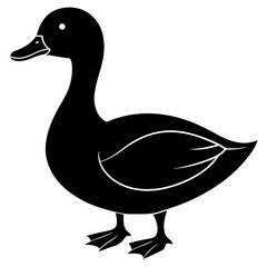 duck isolated on white, duck vector illustration, pet vector art, ducks silhouette, animal vector icon, eps