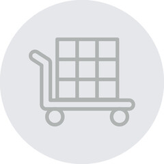 Delivery To Cart Vector Line Grey Circle Grey