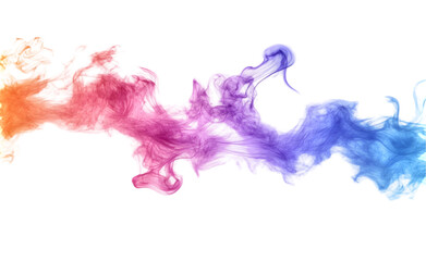 Colored smoke explodes isolated on transparent background.
