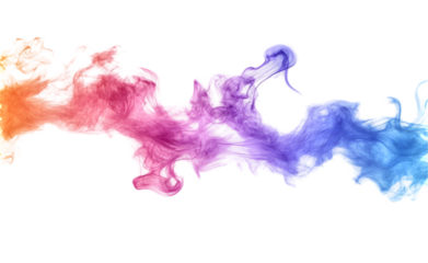 Colored smoke explodes isolated on transparent background.