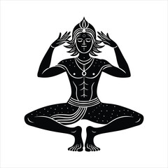 Tadasana with clear 2 leg black vector