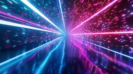 adventure on the open road, colorful lights and effects, feeling of EDM music, excitement and freedom