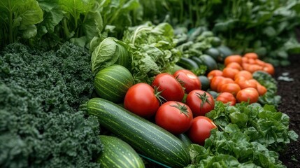 A lush garden full of ripe vegetables ready to be harvested
