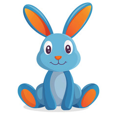 Easter bunny holding a basket of colorful eggs against a backdrop of blooming spring flowers