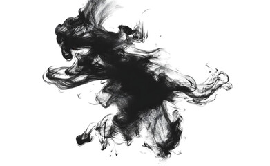 Inkblots isolated on transparent back ground Smokey look formed shape