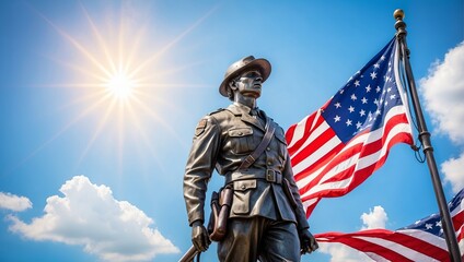 Happy Memorial Day or Veterans day concept.Generative Ai.