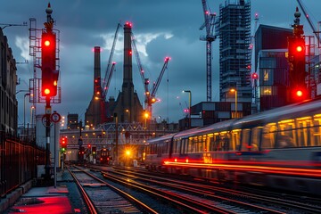 railway line long exposure looking over Battersea