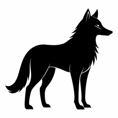 illustration of fox, wolf vector illustration, pet vector art, wolfs silhouette, animal vector icon, eps