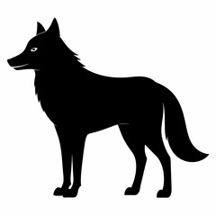 illustration of fox, wolf vector illustration, pet vector art, wolfs silhouette, animal vector icon, eps