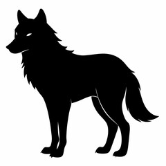 illustration of fox, wolf vector illustration, pet vector art, wolfs silhouette, animal vector icon, eps