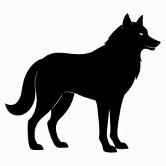 illustration of fox, wolf vector illustration, pet vector art, wolfs silhouette, animal vector icon, eps