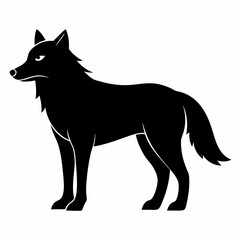 illustration of fox, wolf vector illustration, pet vector art, wolfs silhouette, animal vector icon, eps
