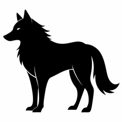 illustration of fox, wolf vector illustration, pet vector art, wolfs silhouette, animal vector icon, eps