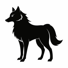 illustration of fox, wolf vector illustration, pet vector art, wolfs silhouette, animal vector icon, eps