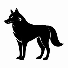 illustration of fox, wolf vector illustration, pet vector art, wolfs silhouette, animal vector icon, eps