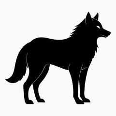 illustration of fox, wolf vector illustration, pet vector art, wolfs silhouette, animal vector icon, eps