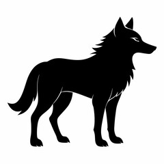 illustration of fox, wolf vector illustration, pet vector art, wolfs silhouette, animal vector icon, eps